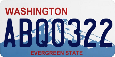 WA license plate ABQ0322