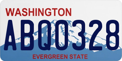 WA license plate ABQ0328