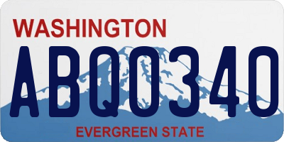 WA license plate ABQ0340