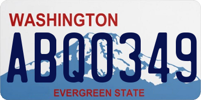 WA license plate ABQ0349