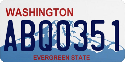WA license plate ABQ0351