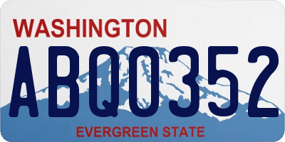 WA license plate ABQ0352