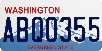 WA license plate ABQ0355