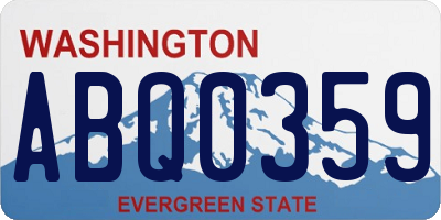 WA license plate ABQ0359
