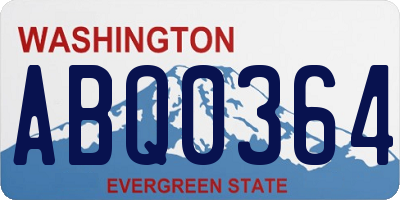 WA license plate ABQ0364
