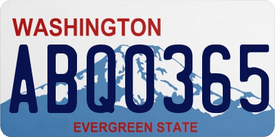 WA license plate ABQ0365