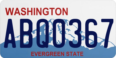 WA license plate ABQ0367