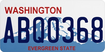 WA license plate ABQ0368