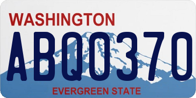 WA license plate ABQ0370