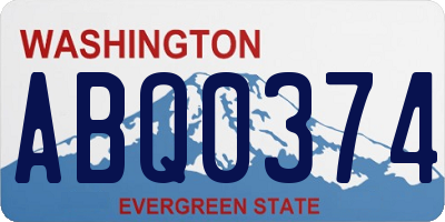 WA license plate ABQ0374