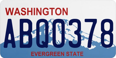 WA license plate ABQ0378