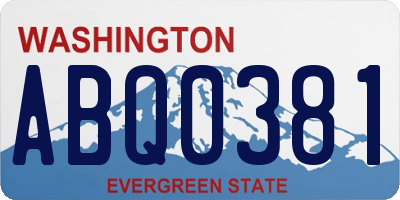 WA license plate ABQ0381