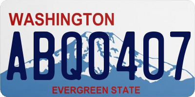 WA license plate ABQ0407