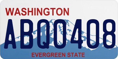 WA license plate ABQ0408