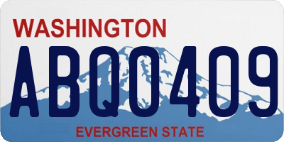 WA license plate ABQ0409