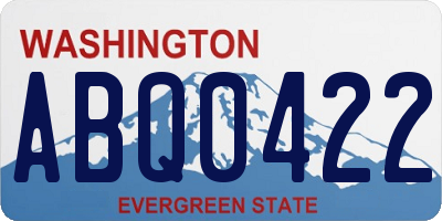 WA license plate ABQ0422