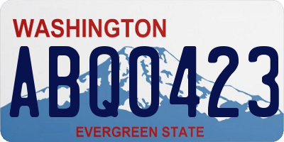 WA license plate ABQ0423