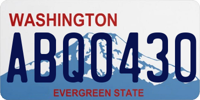 WA license plate ABQ0430