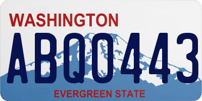 WA license plate ABQ0443