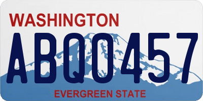 WA license plate ABQ0457