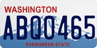 WA license plate ABQ0465