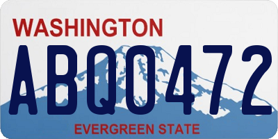 WA license plate ABQ0472
