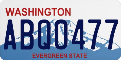 WA license plate ABQ0477
