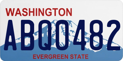WA license plate ABQ0482