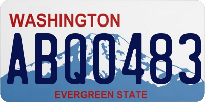 WA license plate ABQ0483