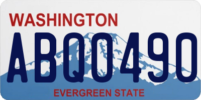 WA license plate ABQ0490