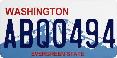 WA license plate ABQ0494