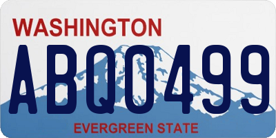 WA license plate ABQ0499