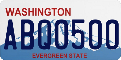 WA license plate ABQ0500