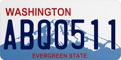 WA license plate ABQ0511