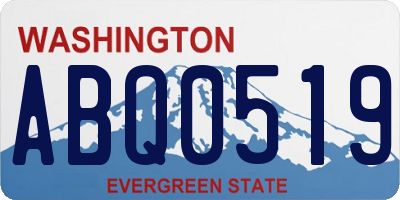 WA license plate ABQ0519