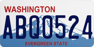 WA license plate ABQ0524