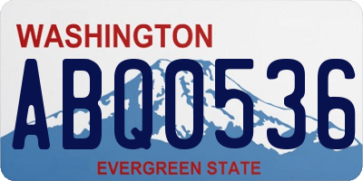 WA license plate ABQ0536