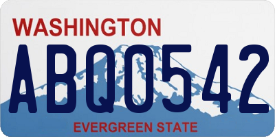 WA license plate ABQ0542