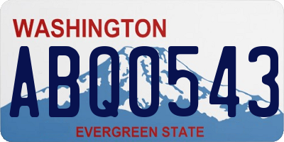 WA license plate ABQ0543
