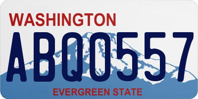 WA license plate ABQ0557