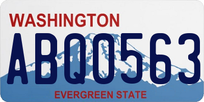 WA license plate ABQ0563