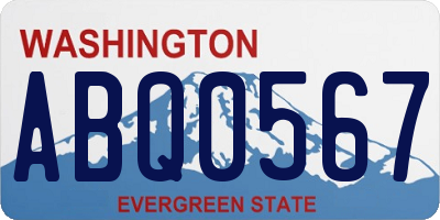 WA license plate ABQ0567
