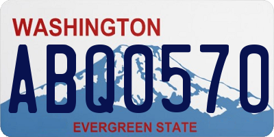 WA license plate ABQ0570