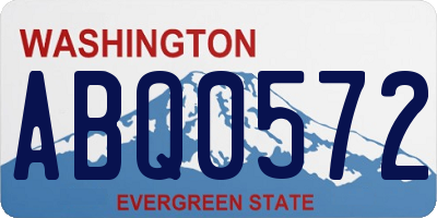 WA license plate ABQ0572