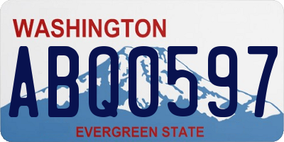 WA license plate ABQ0597