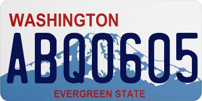 WA license plate ABQ0605