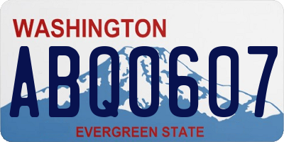 WA license plate ABQ0607