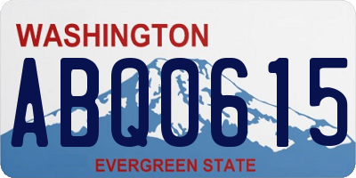 WA license plate ABQ0615