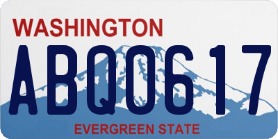 WA license plate ABQ0617