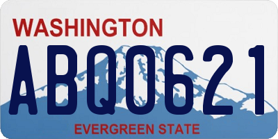 WA license plate ABQ0621